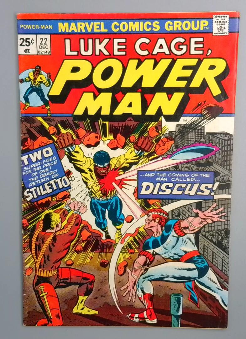 Power Man #22, VG/FN 1st Discus Marvel Comics Group, 1975 JR1