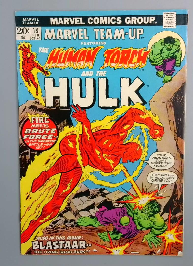 Marvel Team-Up #18, VG Human Torch and Hulk, Marvel Comics, 1974 JR1