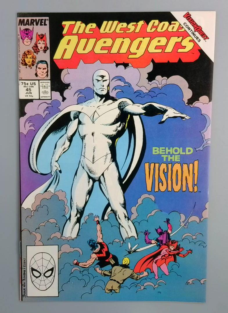 West Coast Avengers #45, NM 1st White Vision, Marvel Comics, 1989 JR1