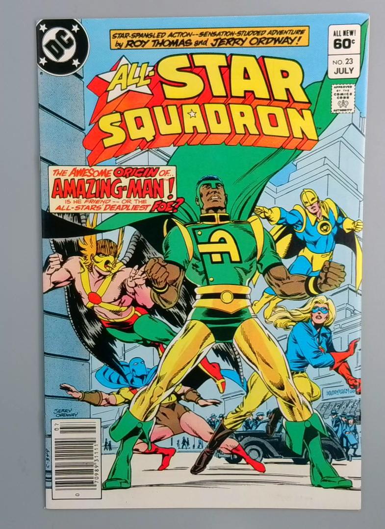 All Star Squadron #23, NM RARE Newsstand, 1st Amazing Man DC Comics 1983 JR1
