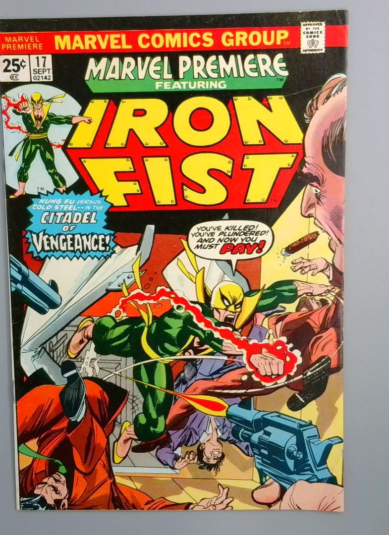 Marvel Premiere #17FN+ 3rd Iron Fist, Marvel Comics Group, Sept 1975 JR1