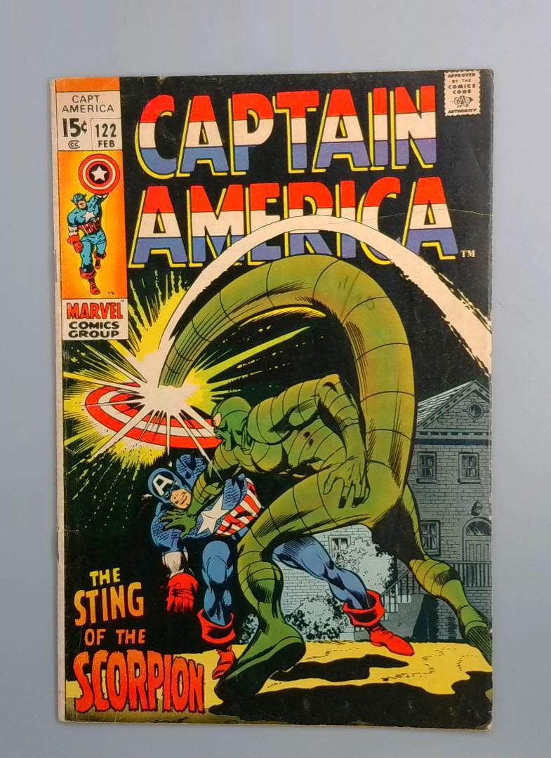 Captain America #122, VG The Scorpion, Marvel Comics, 1969 JR1