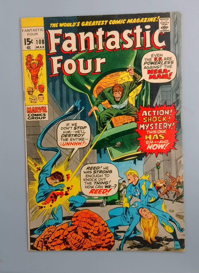Fantastic Four #108, FN Last Jack Kirby Issue Marvel Comics, 1971 JR1