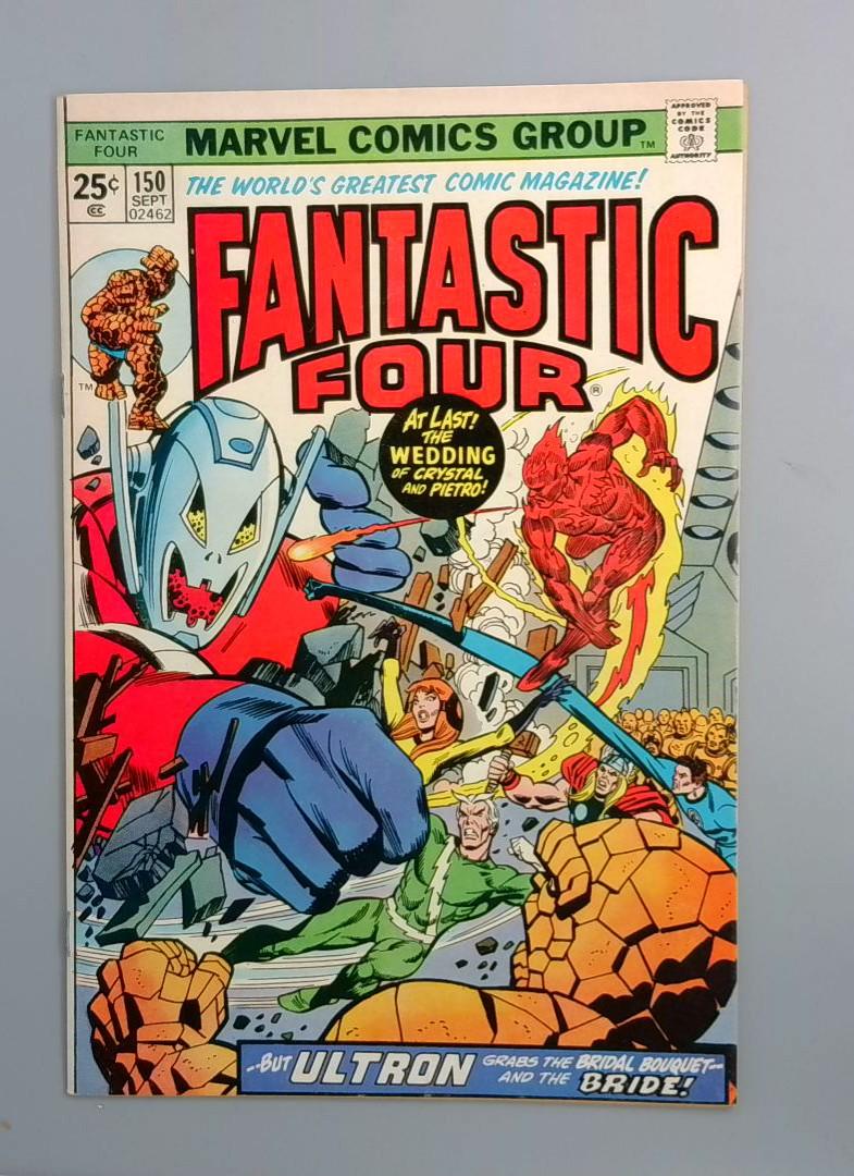 Fantastic Four #150 FN+ Wedding of Crystal and Pietro, Marvel Comics1974 JR1