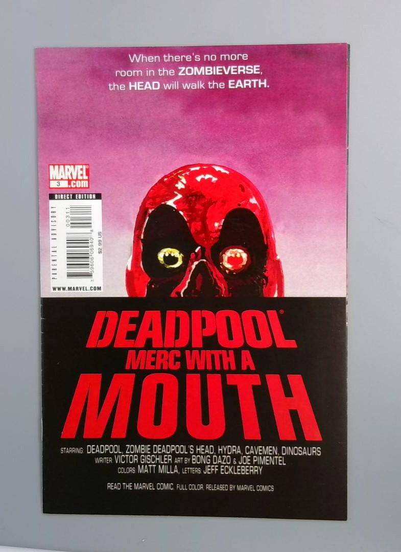 Deadpool: Merc with a Mouth #3, VF Dawn of the Dead Marvel Comics, 2010 JR1