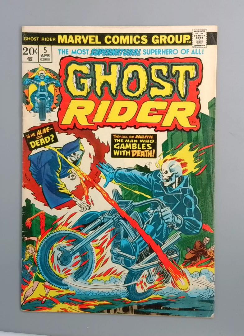 Ghost Rider #5, FN- Death of Roulette Marvel Comics 1975 JR1