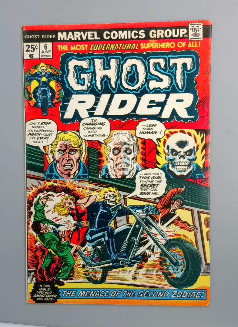 Ghost Rider #6 FN 1st Dave Barnett Marvel Comics, June 1975 JR1