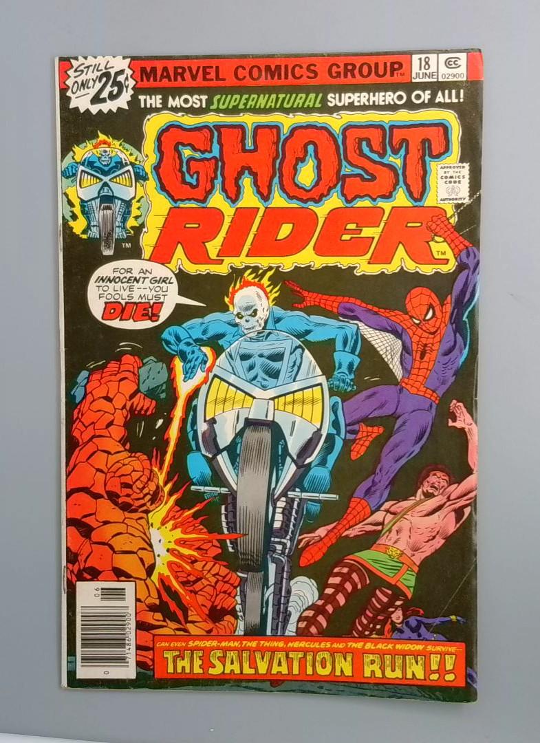Ghost Rider #18 FN Spider-Man, Thing Marvel Comics 1976 JR1
