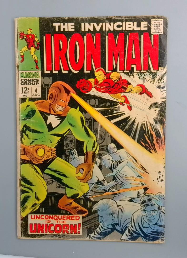 Iron Man #4, VG Unicorn Silver Surfer #1 Ad Marvel Comics, 1968 JR1