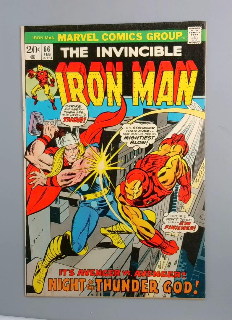 Iron Man #66, FN+ Thor Battle Marvel Comics Group, 1974 JR1