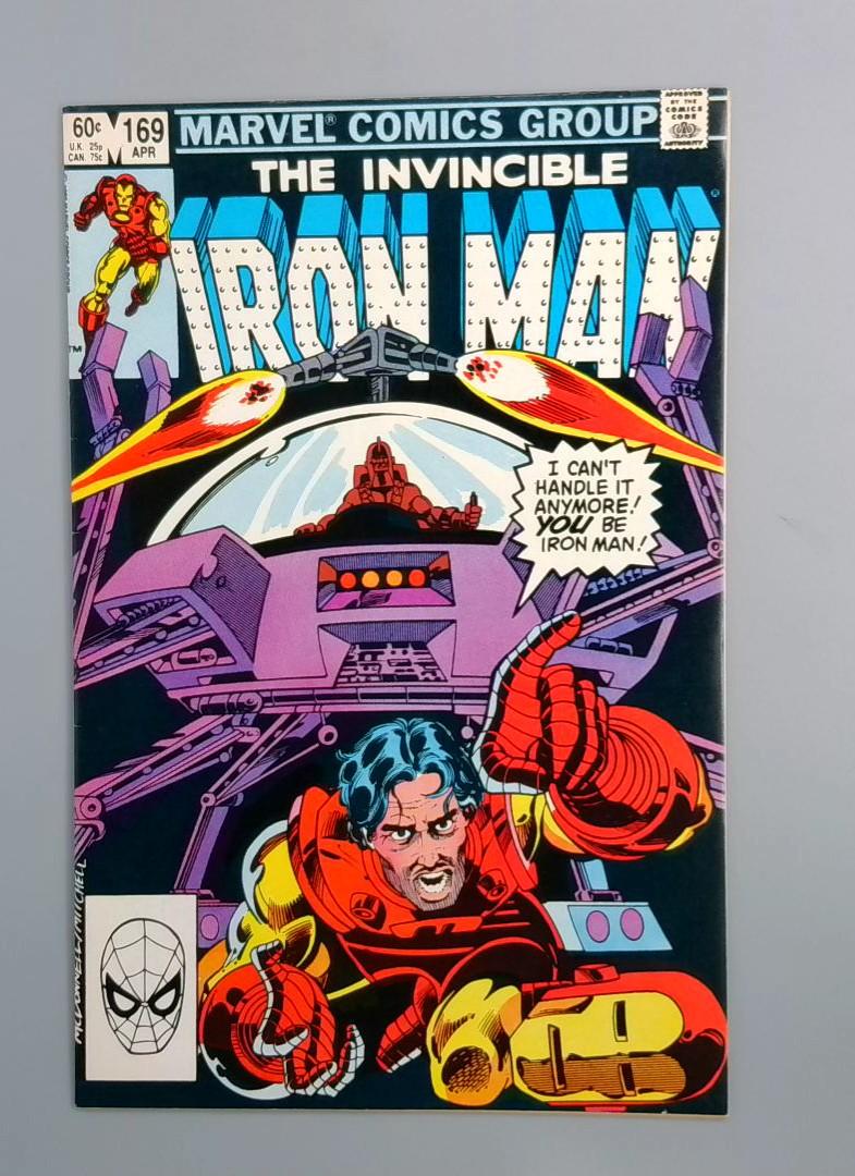 Iron Man #169, VF/NM 1st James Rhodes as Iron Man Marvel Comics, 1983 JR1