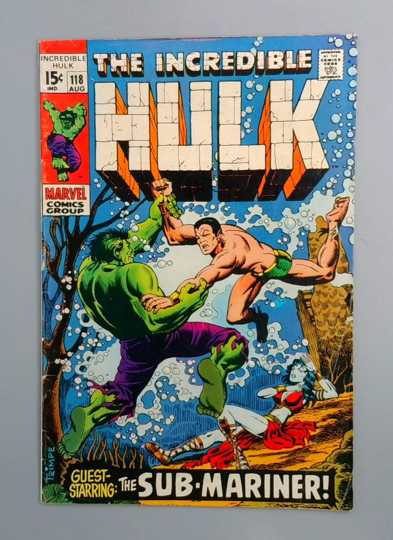 Incredible Hulk #118, VG- Sub-Mariner, Marvel Comics, 1969 JR1