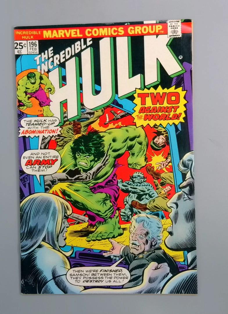 Incredible Hulk #196 Abomination Marvel Comics, 1976 JR1