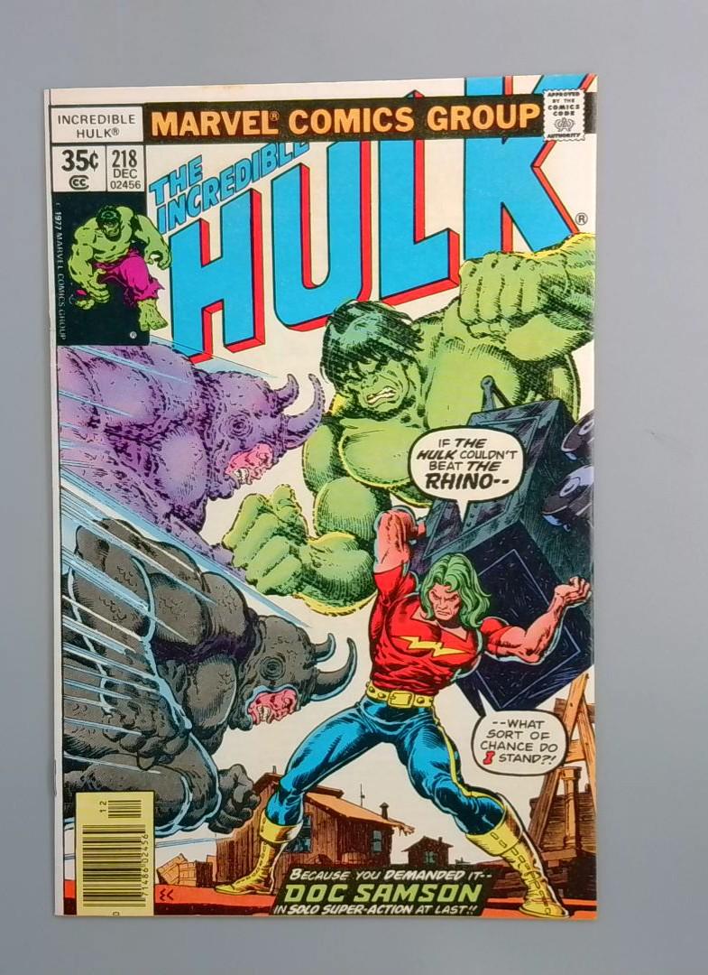 Incredible Hulk #218, VF+ Rhino Marvel Comics Group, 1977 JR1