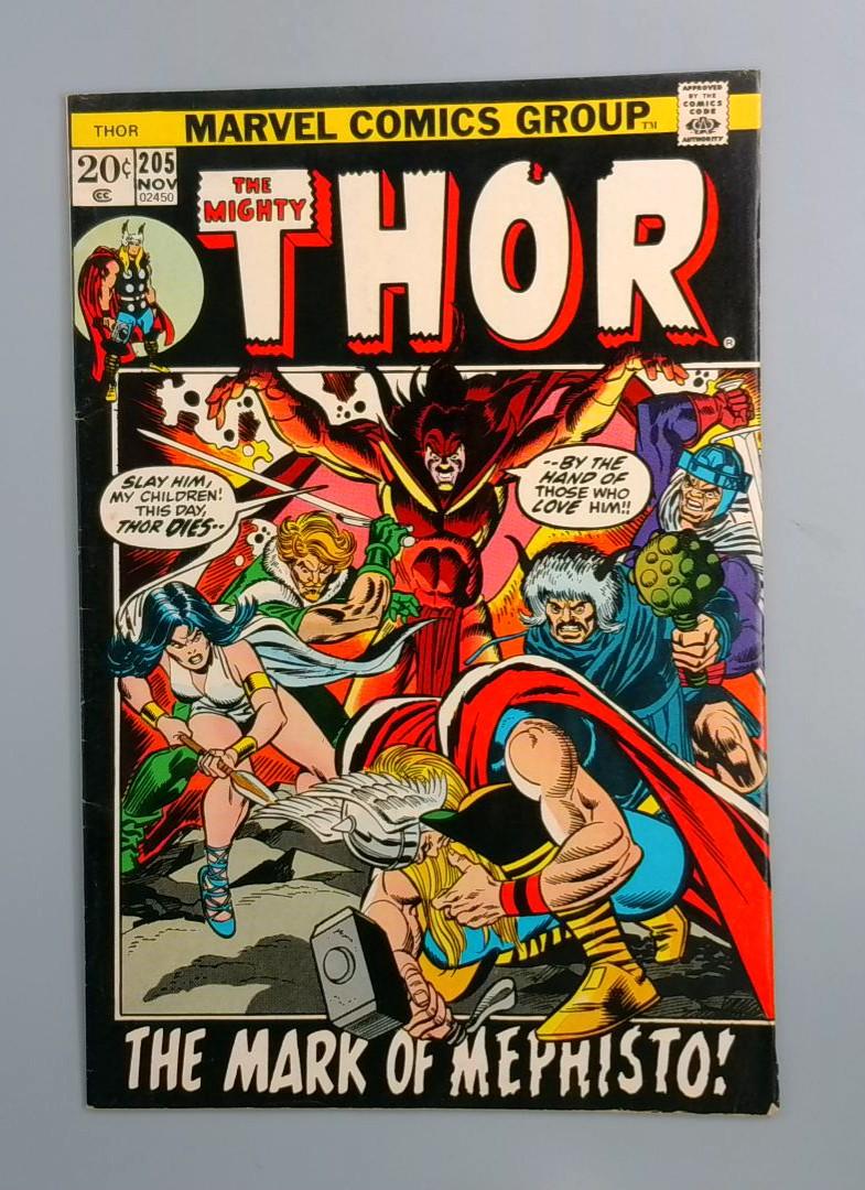 Thor #205, FN The Mark of Mephisto!, Marvel Comics Group, 1972 JR1