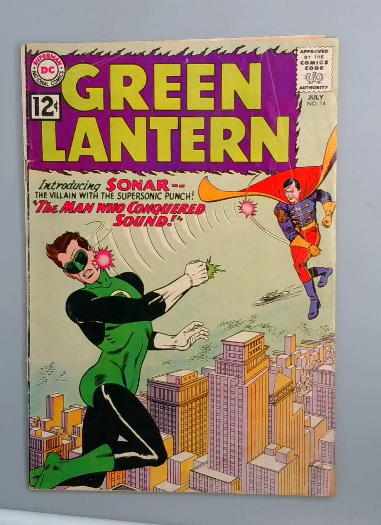 Green Lantern #14, VG- 1st Sonar (Bottom Staple Dethatched) DC Comics 1962 JR1