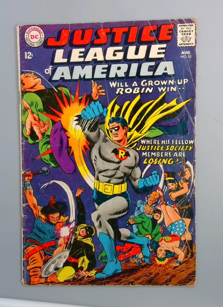 Justice League of America #55, VG- 1st Earth-2 Robin DC Comics, 1967 JR1