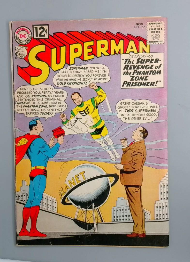 Superman #157, VG+ Supergirl, Krypto DC Comics, 1962 JR1