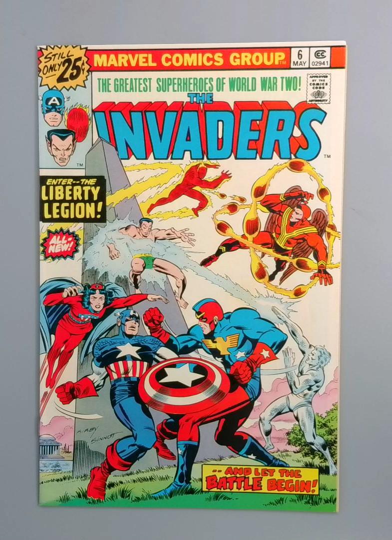 Invaders #6, VF+ 2nd Liberty Legion, Marvel Comics, 1976 JR1