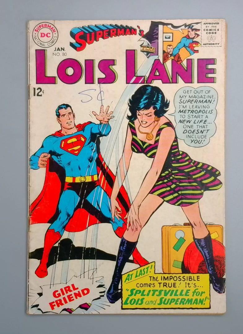 Superman's Girlfriend Lois Lane #80, VG+ Modern Lois Lane DC Comics,1968 JR1