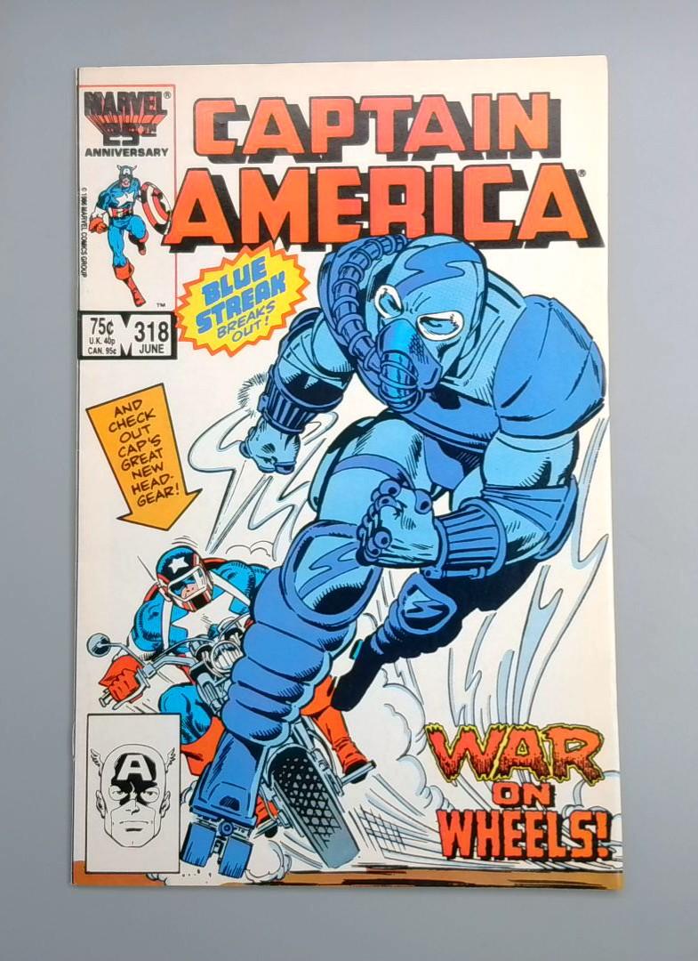 Captain America #318, VF+ War on Wheels, Marvel Comics, 1986 JR1