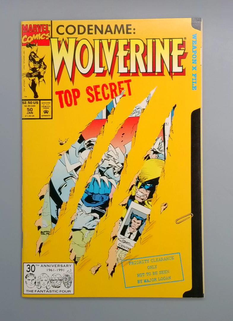 Wolverine #50, VF/NM Top Secret, Marvel Comics, 1992