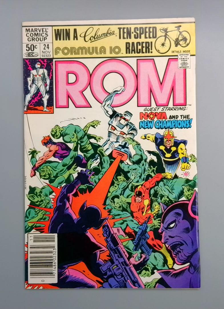 ROM #24, VF Newsstand Nova and the New Champions, Marvel Comics, 1980 JR1
