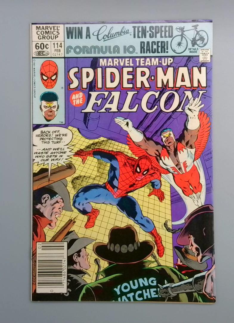 Marvel Team-Up #114, Spider-Man and Falcon, Newsstand Marvel Comics, 1982 JR1