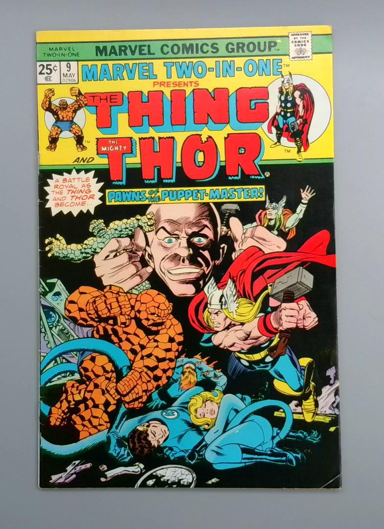Marvel Two-in-One #9, FN+ Thing and Thor Marvel Comics 1975 JR1