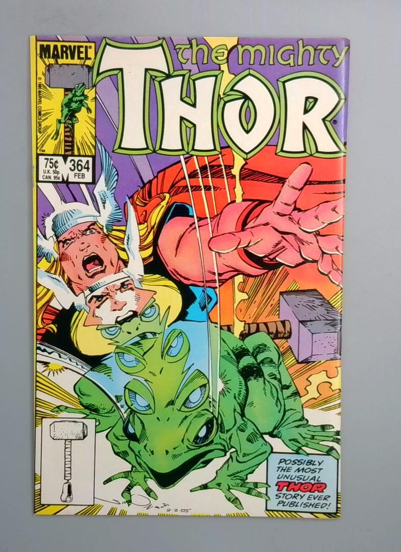 Thor #364, VF 1st Thor as a Frog Marvel Comics, 1986 JR1