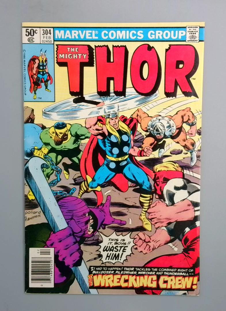 Thor #304, VF/NM Newsstand Wrecking Crew Marvel Comics 1980 JR1