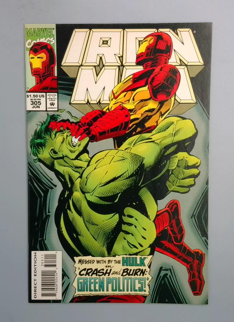 Iron Man #305, NM Hulk Battle Cover, Marvel Comics, 1994 JR1