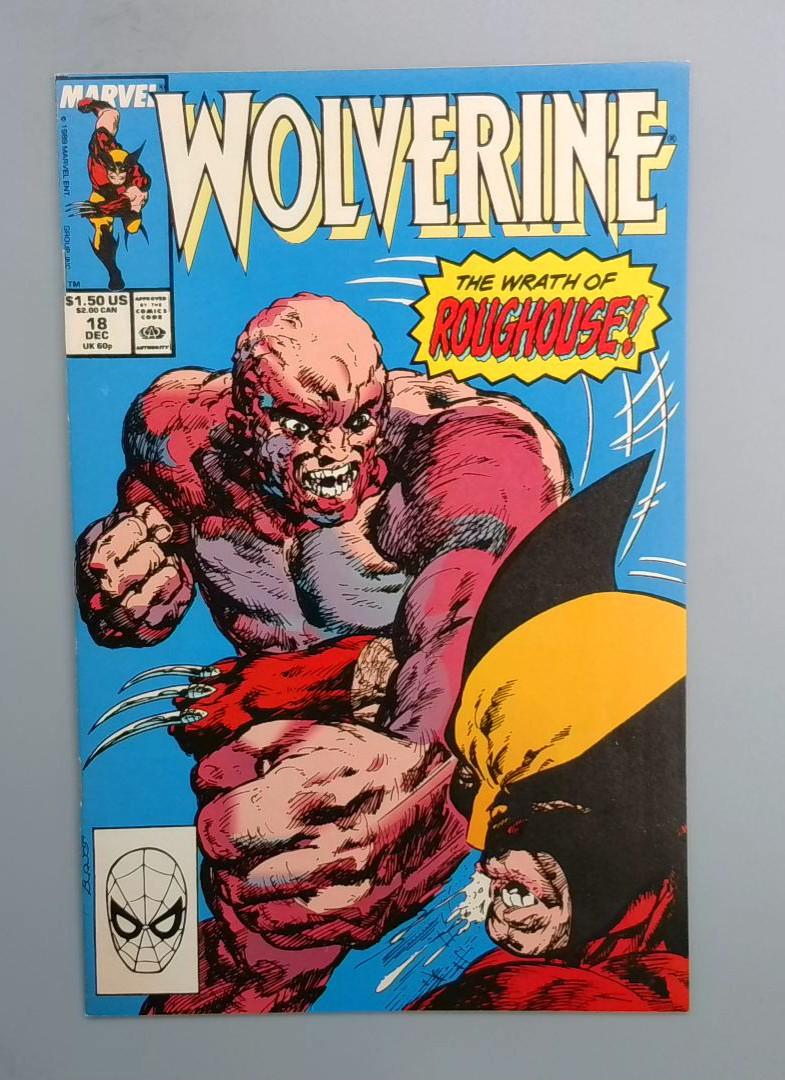 Wolverine #18, NM- The Wrath of Roughouse!, Marvel, 1989 JR1