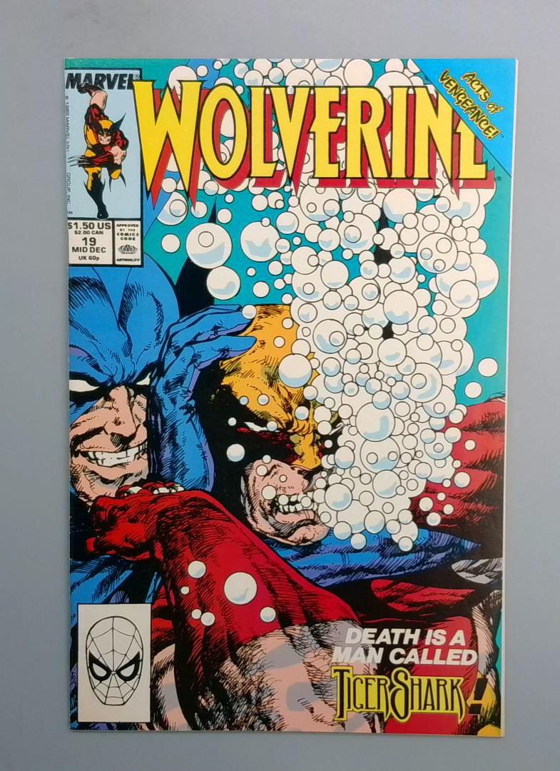 Wolverine #19, NM Death is a Man Called Tiger Shark, Marvel, 1990 JR1
