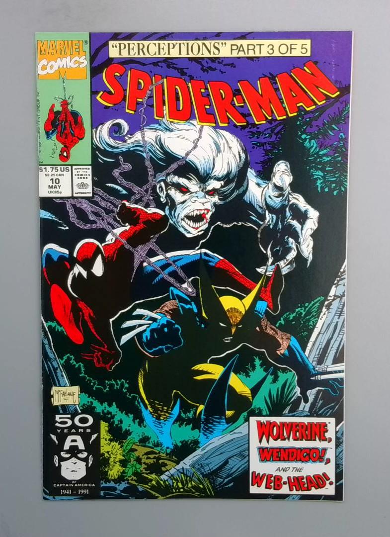 Spider-Man #10 NM Wolverine, Wendigo Marvel Comics, 1991 JR1