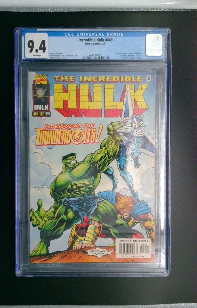 Incredible Hulk #449, 1st App of Thunderbolts, CGC 9.4 Marvel Comics, 1997