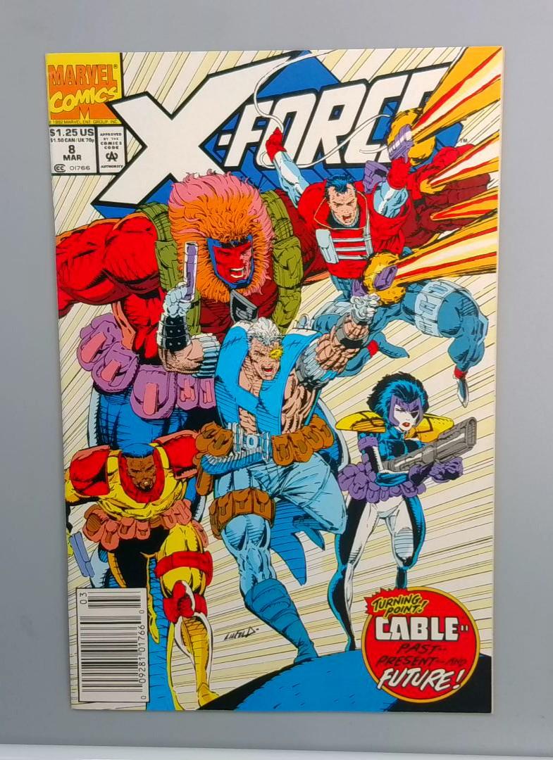 X-Force #8, 1st Domino, Newsstand Marvel, 1992 JR1