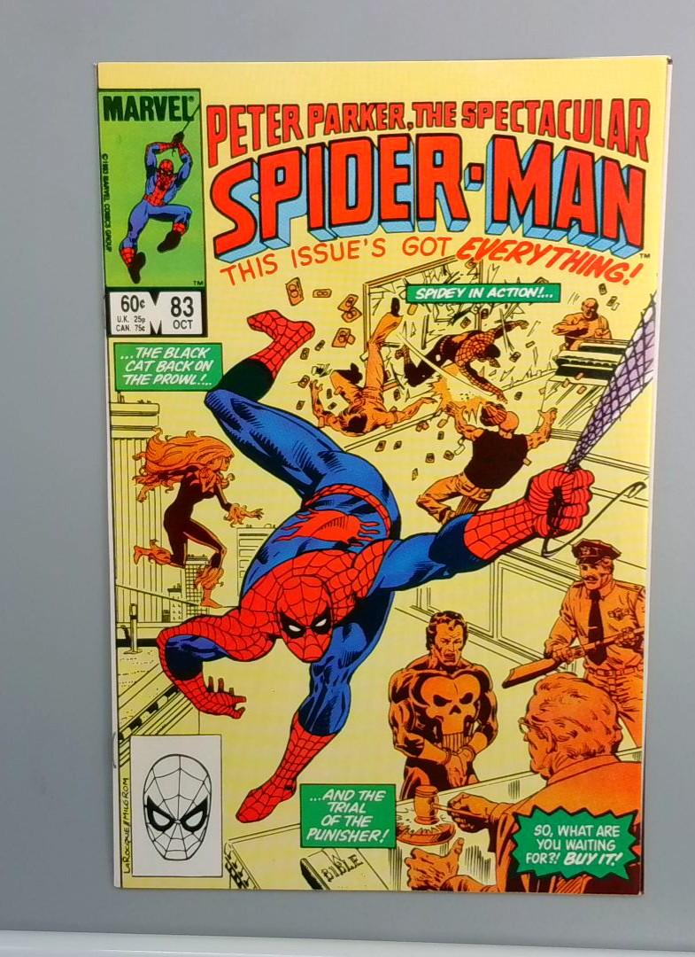 Spectacular Spider-Man #83, VF+ Punisher Comic Book, Marvel, 1983 JR1