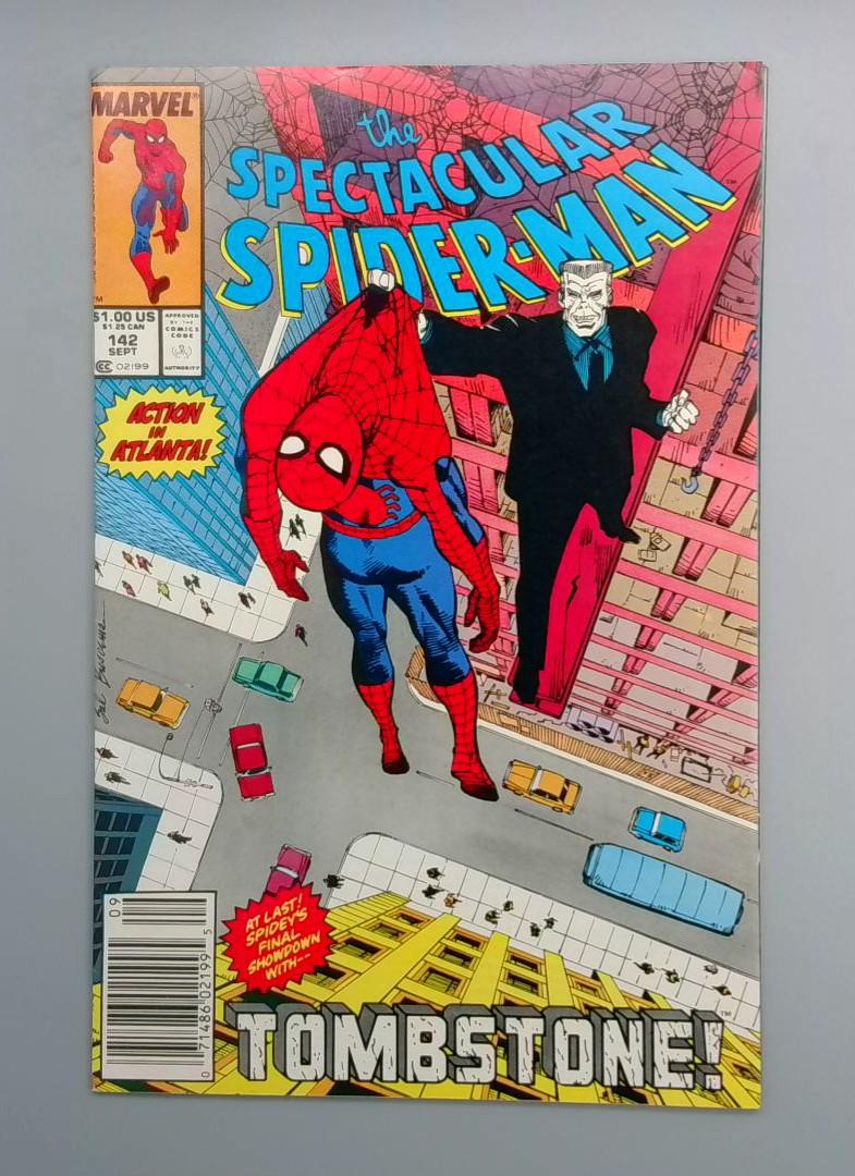 Spectacular Spider-Man #142, NM Tombstone Newsstand Marvel, 1988 JR1