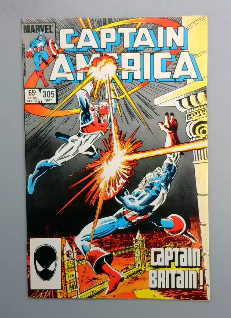 Captain America #305, VF Captain Britain Marvel, 1986 JR1