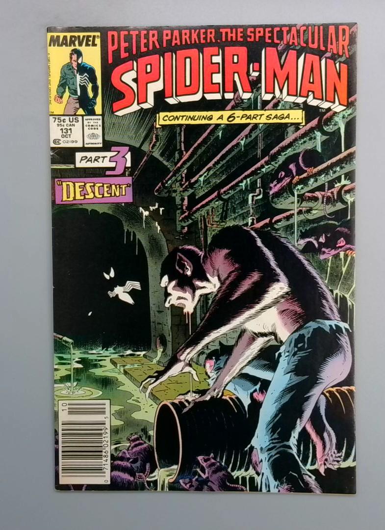 Spectacular Spider-Man #131, Part 3 Descent, Newsstand Edition, Marvel, 1989