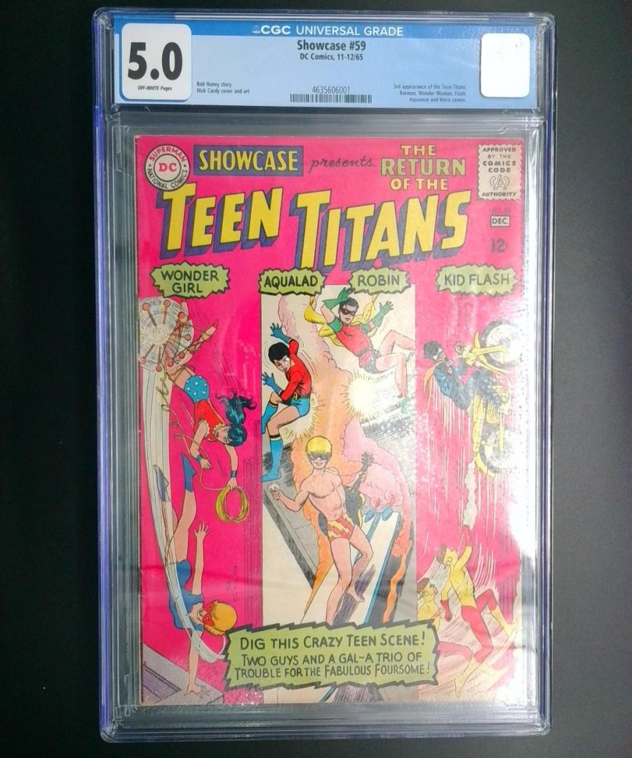 Showcase #59, CGC 5.0, 3rd Teen Titans 2nd Wonder Girl DC Comics, 1965