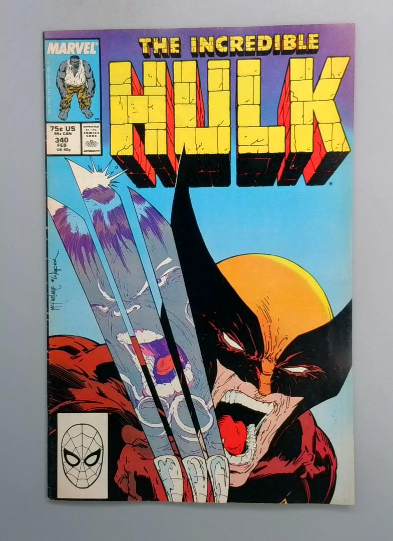 Incredible Hulk #340 1st McFarlane Wolverine MID-GRADE Marvel 1988