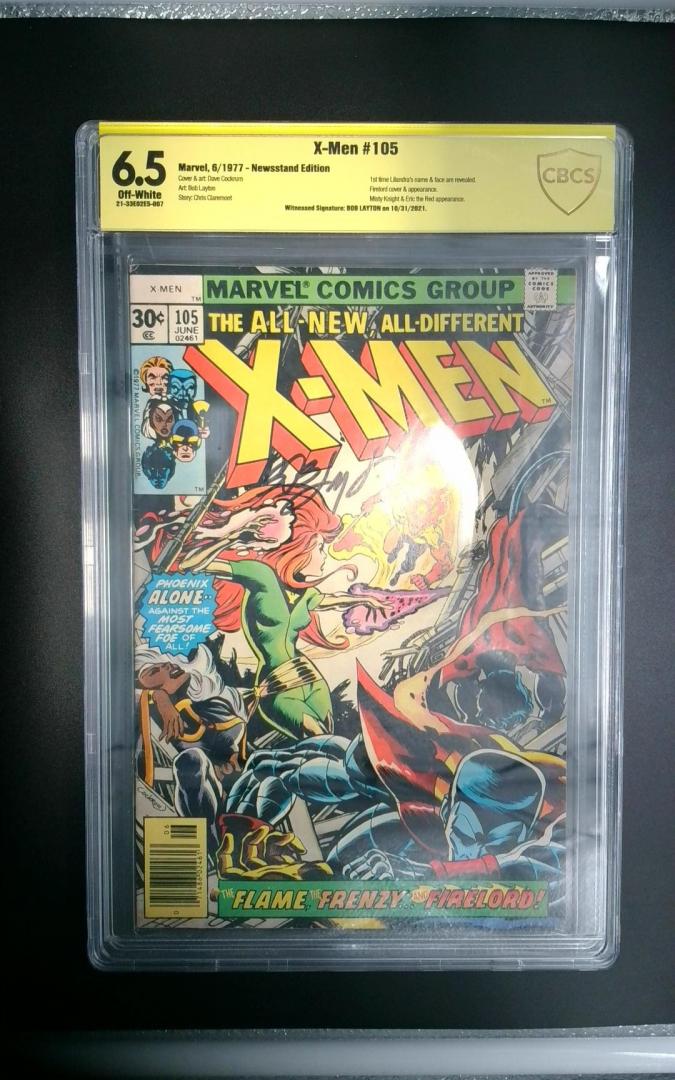 X-Men #105, CBCS 6.5, Signed by Bob Layton Marvel, 1977