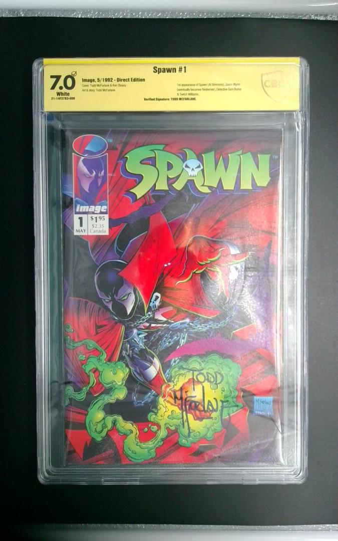 Spawn #1, SS 7.0 CBCS Signed by Todd McFarlane Image, 1992
