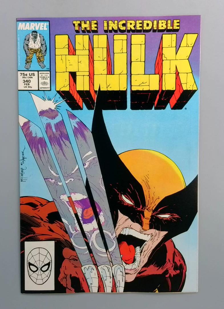 Incredible Hulk #340 VF/NM ICONIC COVER Wolverine Marvel 1988
