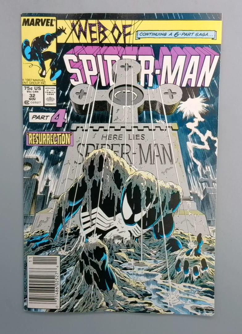 Web of Spider-Man #32 VF/NM Kraven's Last Hunt Part 4 NEWSSTAND Marvel 1987