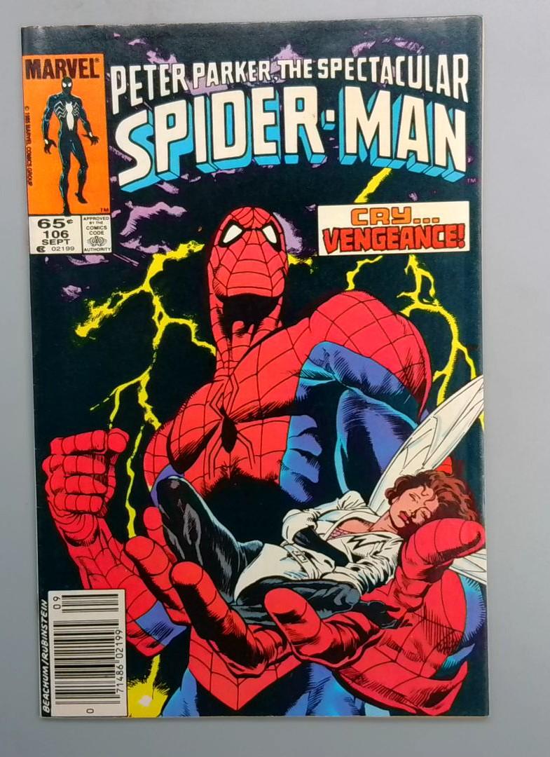 Spectacular Spider-Man #106 VF Newsstand Marvel 1985 JR1
