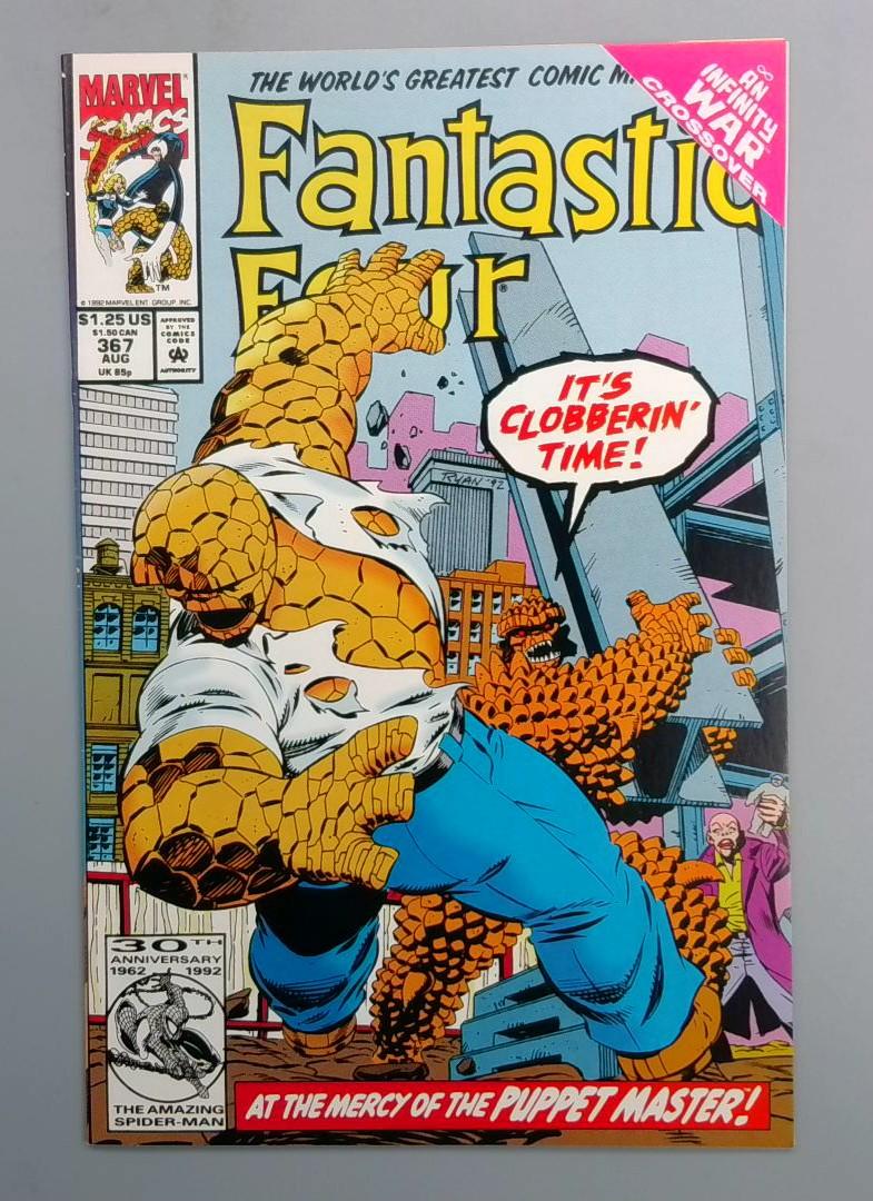Fantastic Four #367 NM Thing vs Thing Marvel 1992 JR1