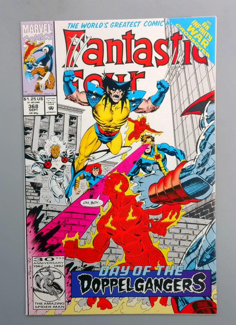 Fantastic Four #368 NM Wolverine Cover Marvel 1992 JR1